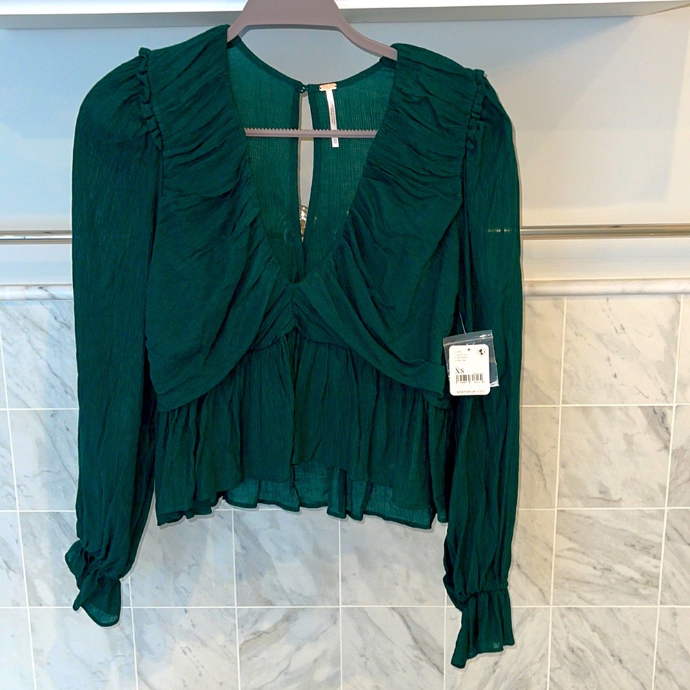 Free people emerald green top extra small